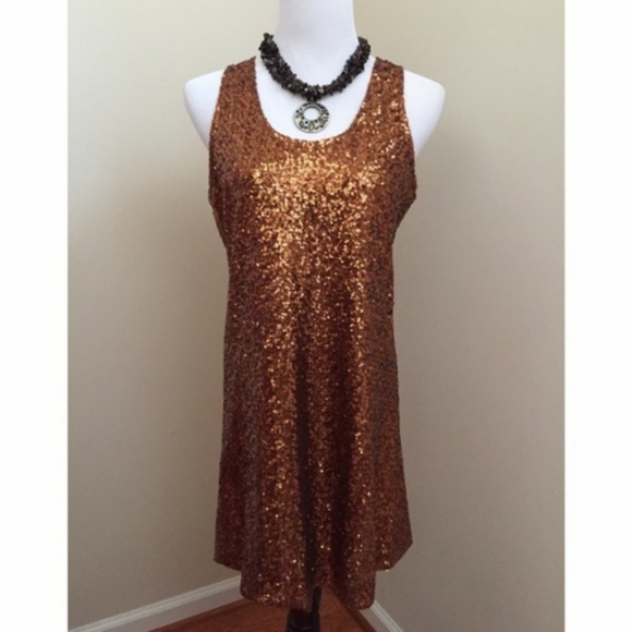 Miss Me Dresses & Skirts - Miss Me Bronze Sequin Dress